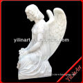 White Marble Statues For Garden/ Life Size Weeping Angel Statue For Tombstone YL-R441